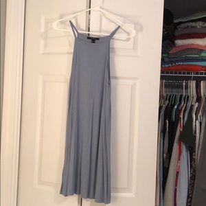 Blue high neck dress